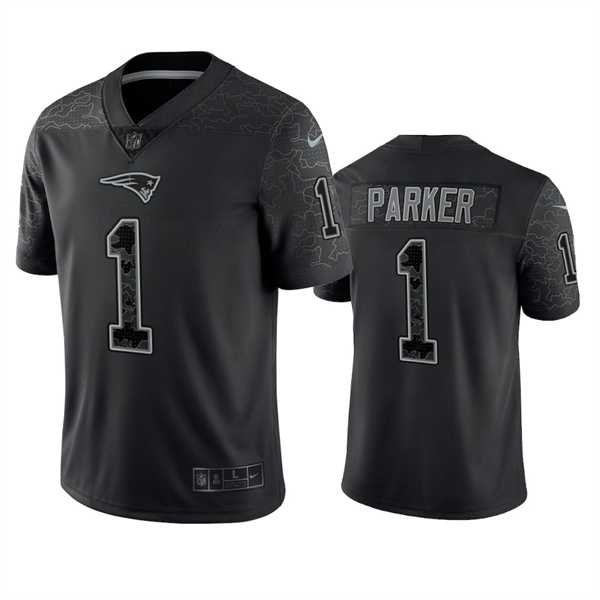 Men's New England Patriots #1 DeVante Parker Black Reflective Limited Stitched Football Jersey,We sell and wholesale Men's New England Patriots #1 DeVante Parker Black Reflective Limited Stitched Football Jersey on line form chian!